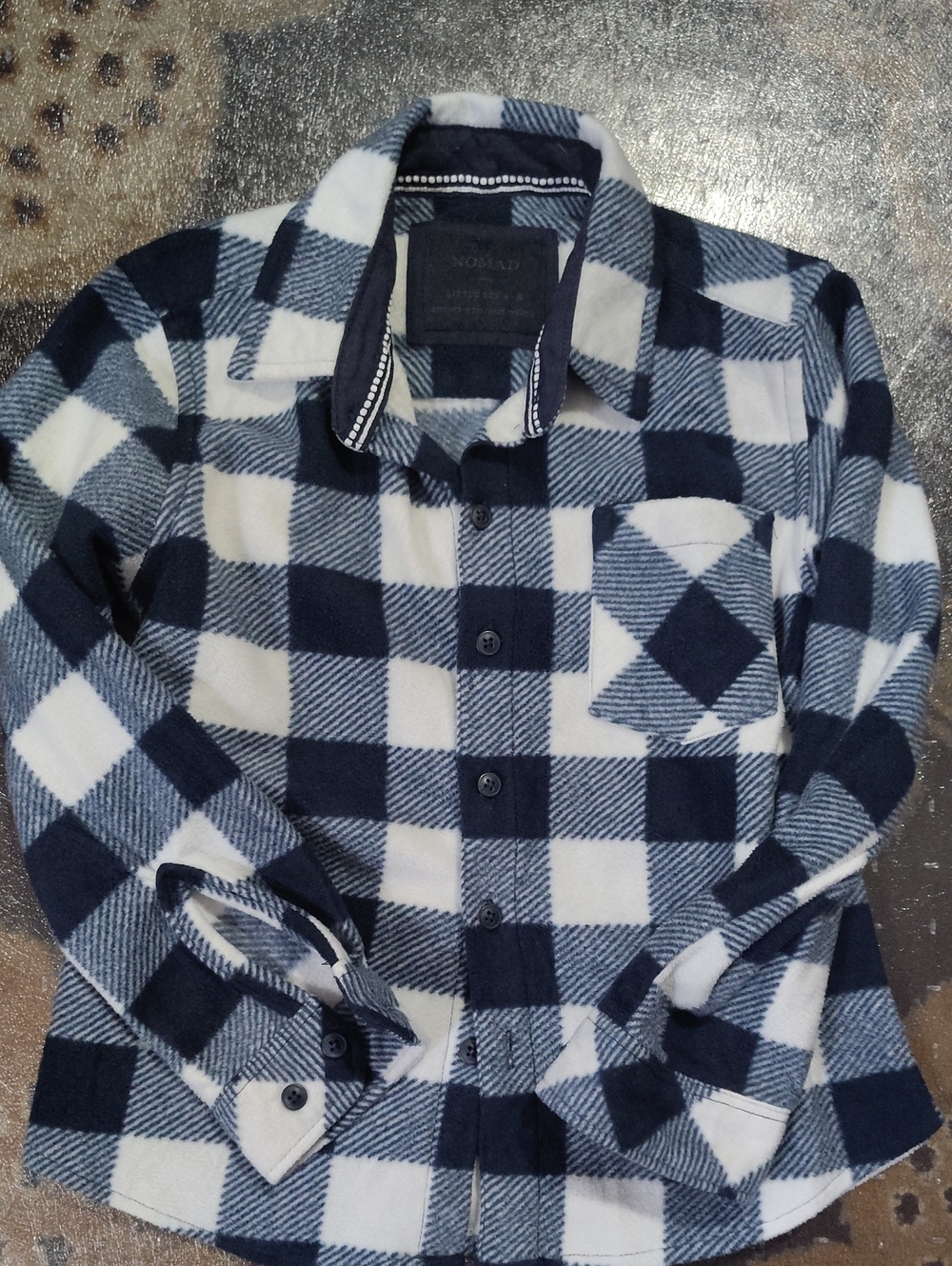 Nomad Navy and White Plaid Button-Down Shirt